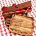 Classic Steak Branding Iron with Cedar Gift Box and Acacia Wood Steak Plates