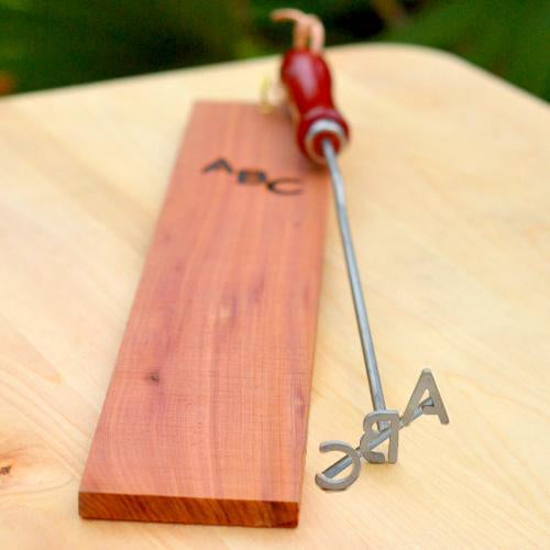 Classic Steak Branding Iron with Cedar Hanging Board