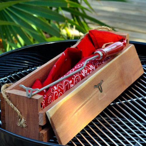 Longhorn BBQ Branding Iron w/ Cedar Gift Box