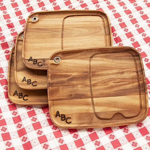 Personalized Acacia Steak Plates - Set of 4 (Branded)