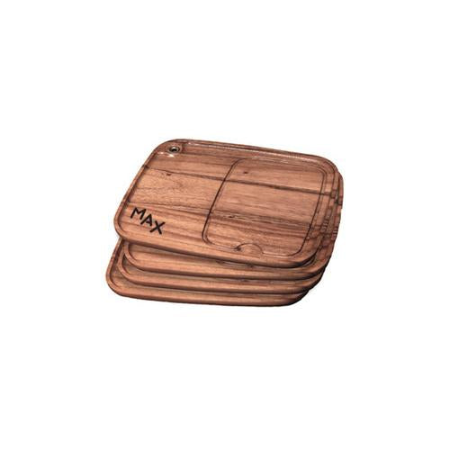 Personalized Acacia Steak Plates - Set of 4 (Branded)