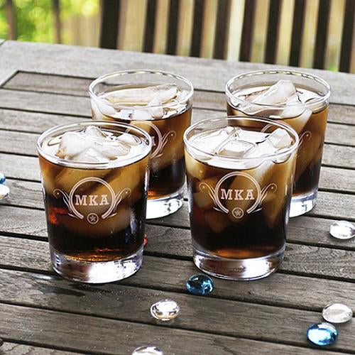 Personalized Cocktail Glasses - Set of 4 - Etched