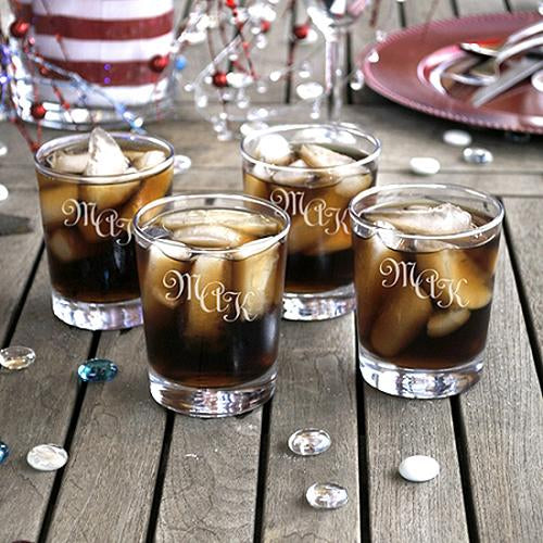 Personalized Cocktail Glasses - Set of 4 - Etched