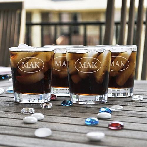 Personalized Cocktail Glasses - Set of 4 - Etched