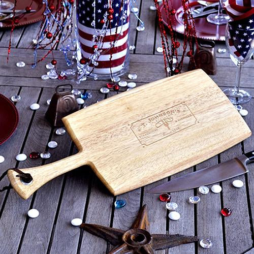 Personalized Hardwood Serving Platter - Etched