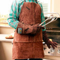 Personalized Leather Apron & Gloves Set (Branded)