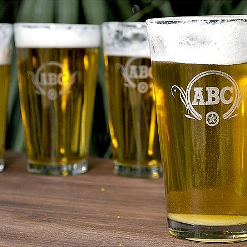 Personalized Pint Glasses - Set of 4 (Monogrammed)