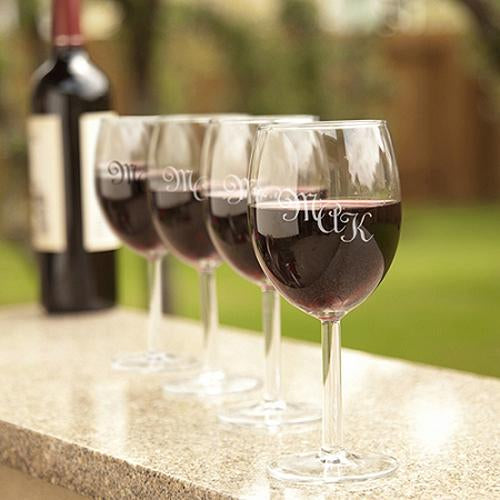 Personalized Wine Glasses - Set of 4 (Monogrammed)