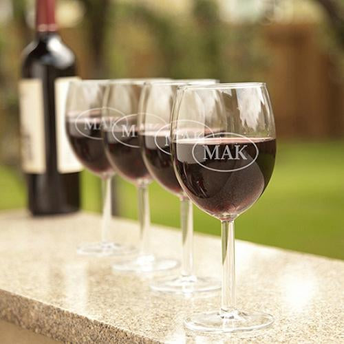 Personalized Wine Glasses - Set of 4 (Monogrammed)