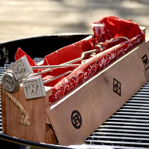 Rare, Medium, Well BBQ Branding Irons with Cedar Gift Box